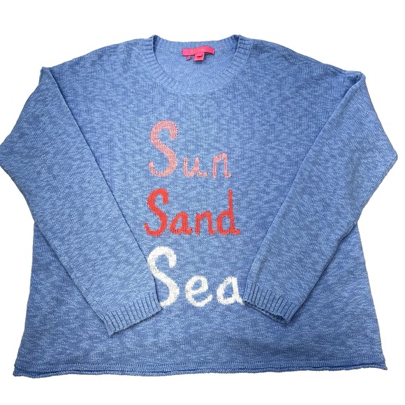 LILLY PULITZER Womens Sz L Pippy Sweater Blue Peri Sun Sand Sea NWOT $138 Preppy - Picture 6 of 13